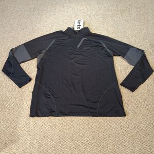 Vertx Runner 1/4 Zip Shirt Mens 2XL Black Gray Running Long Sleeve Thumb Holes